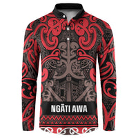 Aotearoa Iwi Ngati Awa Button Sweatshirt Maori Wharenui House Tribal Pattern