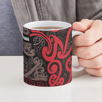 Aotearoa Iwi Ngati Awa Ceramic Mug Maori Wharenui House Tribal Pattern