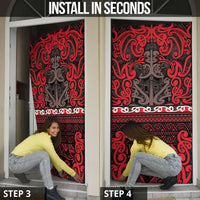 Aotearoa Iwi Ngati Awa Door Cover Maori Wharenui House Tribal Pattern