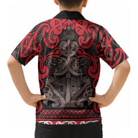 Aotearoa Iwi Ngati Awa Kid Hawaiian Shirt Maori Wharenui House Tribal Pattern