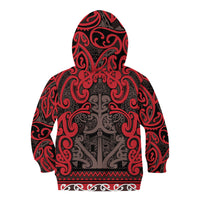 Aotearoa Iwi Ngati Awa Kid Hoodie Maori Wharenui House Tribal Pattern