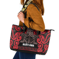 Aotearoa Iwi Ngati Awa Leather Tote Bag Maori Wharenui House Tribal Pattern