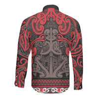 Aotearoa Iwi Ngati Awa Long Sleeve Button Shirt Maori Wharenui House Tribal Pattern