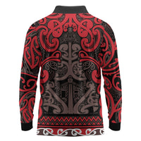 Aotearoa Iwi Ngati Awa Long Sleeve Polo Shirt Maori Wharenui House Tribal Pattern