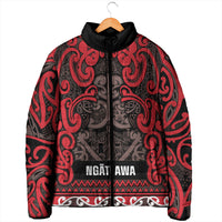 Aotearoa Iwi Ngati Awa Padded Jacket Maori Wharenui House Tribal Pattern