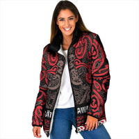 Aotearoa Iwi Ngati Awa Padded Jacket Maori Wharenui House Tribal Pattern
