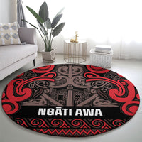 Aotearoa Iwi Ngati Awa Round Carpet Maori Wharenui House Tribal Pattern