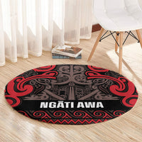 Aotearoa Iwi Ngati Awa Round Carpet Maori Wharenui House Tribal Pattern