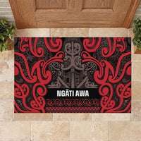 Aotearoa Iwi Ngati Awa Rubber Doormat Maori Wharenui House Tribal Pattern
