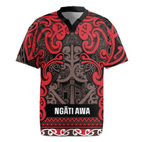 Aotearoa Iwi Ngati Awa Rugby Jersey Maori Wharenui House Tribal Pattern