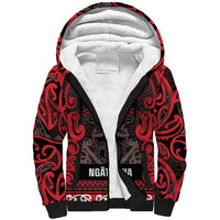 Aotearoa Iwi Ngati Awa Sherpa Hoodie Maori Wharenui House Tribal Pattern