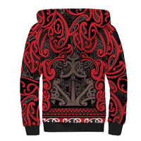 Aotearoa Iwi Ngati Awa Sherpa Hoodie Maori Wharenui House Tribal Pattern