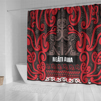 Aotearoa Iwi Ngati Awa Shower Curtain Maori Wharenui House Tribal Pattern
