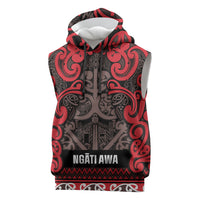 Aotearoa Iwi Ngati Awa Sleeveless Hoodie Maori Wharenui House Tribal Pattern