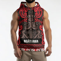 Aotearoa Iwi Ngati Awa Sleeveless Hoodie Maori Wharenui House Tribal Pattern