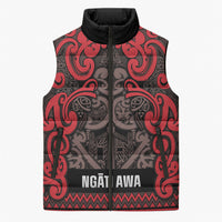 Aotearoa Iwi Ngati Awa Sleeveless Puffer Jacket Maori Wharenui House Tribal Pattern