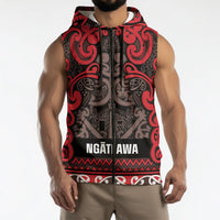 Aotearoa Iwi Ngati Awa Sleeveless Zip Hoodie Maori Wharenui House Tribal Pattern