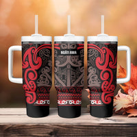 Aotearoa Iwi Ngati Awa Tumbler With Handle Maori Wharenui House Tribal Pattern