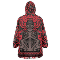 Aotearoa Iwi Ngati Awa Wearable Blanket Hoodie Maori Wharenui House Tribal Pattern