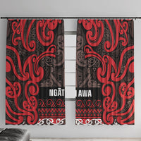 Aotearoa Iwi Ngati Awa Window Curtain Maori Wharenui House Tribal Pattern