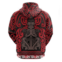 Aotearoa Iwi Ngati Awa Zip Hoodie Maori Wharenui House Tribal Pattern