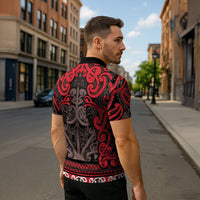 Aotearoa Iwi Ngati Awa Zipper Polo Shirt Maori Wharenui House Tribal Pattern