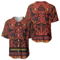 Aotearoa Iwi Rongowhakaata Baseball Jersey Maori Wharenui House Tribal Pattern