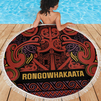 Aotearoa Iwi Rongowhakaata Beach Blanket Maori Wharenui House Tribal Pattern LT9 - Polynesian Pride