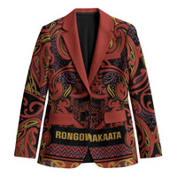 Aotearoa Iwi Rongowhakaata Blazer Maori Wharenui House Tribal Pattern LT9 Unisex Brick Red - Polynesian Pride