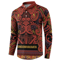 Aotearoa Iwi Rongowhakaata Button Sweatshirt Maori Wharenui House Tribal Pattern LT9 - Polynesian Pride