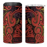 Aotearoa Iwi Rongowhakaata 4 in 1 Can Cooler Tumbler Maori Wharenui House Tribal Pattern LT9 One Size: 16 oz Brick Red - Polynesian Pride