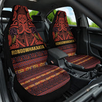 Aotearoa Iwi Rongowhakaata Car Seat Cover Maori Wharenui House Tribal Pattern LT9 One Size Brick Red - Polynesian Pride