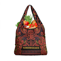 Aotearoa Iwi Rongowhakaata Grocery Bag Maori Wharenui House Tribal Pattern LT9 1-pack One Size Brick Red - Polynesian Pride