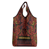 Aotearoa Iwi Rongowhakaata Grocery Bag Maori Wharenui House Tribal Pattern LT9 - Polynesian Pride