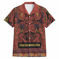 Aotearoa Iwi Rongowhakaata Hawaiian Shirt Maori Wharenui House Tribal Pattern