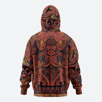 Aotearoa Iwi Rongowhakaata Hoodie Maori Wharenui House Tribal Pattern
