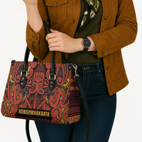 Aotearoa Iwi Rongowhakaata Leather Bag Maori Wharenui House Tribal Pattern LT9 - Polynesian Pride