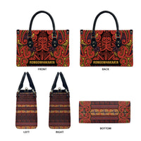 Aotearoa Iwi Rongowhakaata Leather Bag Maori Wharenui House Tribal Pattern LT9 - Polynesian Pride