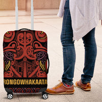 Aotearoa Iwi Rongowhakaata Luggage Cover Maori Wharenui House Tribal Pattern LT9 Brick Red - Polynesian Pride