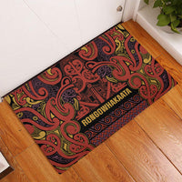 Aotearoa Iwi Rongowhakaata Rubber Doormat Maori Wharenui House Tribal Pattern LT9 - Polynesian Pride