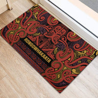 Aotearoa Iwi Rongowhakaata Rubber Doormat Maori Wharenui House Tribal Pattern LT9 - Polynesian Pride