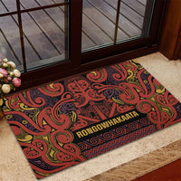 Aotearoa Iwi Rongowhakaata Rubber Doormat Maori Wharenui House Tribal Pattern LT9 - Polynesian Pride