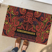 Aotearoa Iwi Rongowhakaata Rubber Doormat Maori Wharenui House Tribal Pattern LT9 - Polynesian Pride