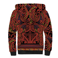 Aotearoa Iwi Rongowhakaata Sherpa Hoodie Maori Wharenui House Tribal Pattern LT9 - Polynesian Pride