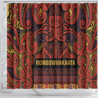 Aotearoa Iwi Rongowhakaata Shower Curtain Maori Wharenui House Tribal Pattern LT9 - Polynesian Pride