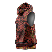 Aotearoa Iwi Rongowhakaata Sleeveless Hoodie Maori Wharenui House Tribal Pattern LT9 - Polynesian Pride