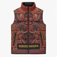 Aotearoa Iwi Rongowhakaata Sleeveless Puffer Jacket Maori Wharenui House Tribal Pattern LT9 Unisex Brick Red - Polynesian Pride