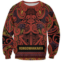 Aotearoa Iwi Rongowhakaata Sweatshirt Maori Wharenui House Tribal Pattern