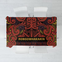 Aotearoa Iwi Rongowhakaata Tablecloth Maori Wharenui House Tribal Pattern LT9 Brick Red - Polynesian Pride