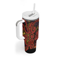 Aotearoa Iwi Rongowhakaata Tumbler With Handle Maori Wharenui House Tribal Pattern LT9 - Polynesian Pride